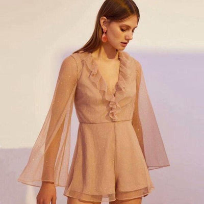 Robe Bohème Courte Chic - Beige / S