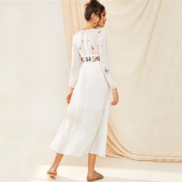 Robe Bohème Femme Blanche - Blanc / XS