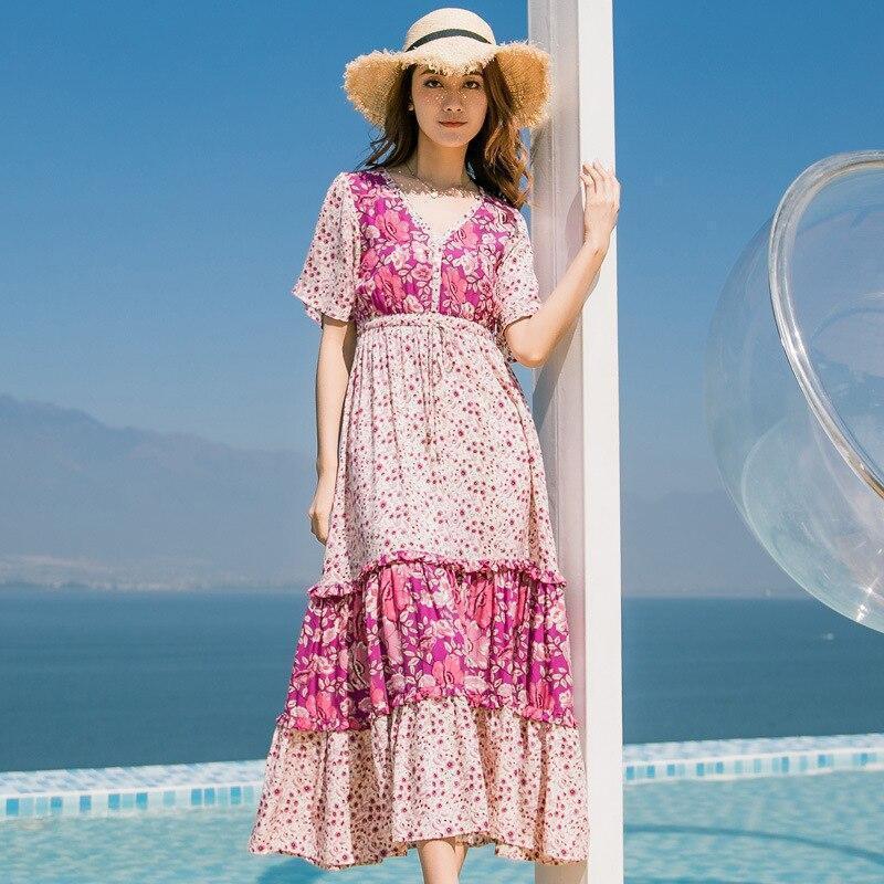 Robe Bohème Femme Chic - Rose / S