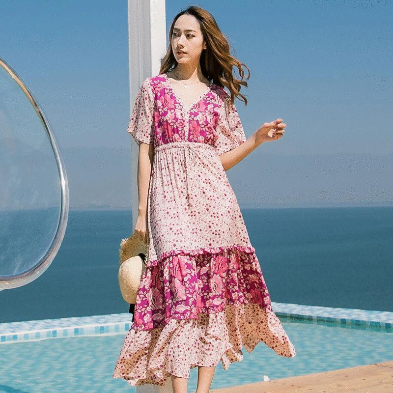 Robe Bohème Femme Chic - Rose / S