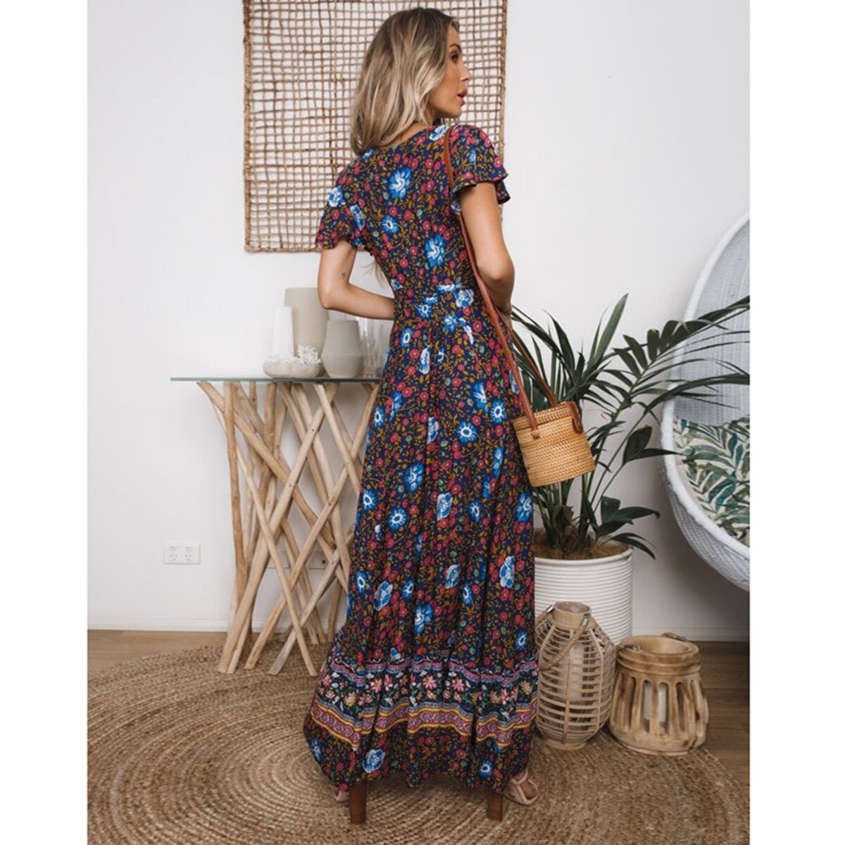 Robe bohème longue fleurie Olympe Bohème - Main Image