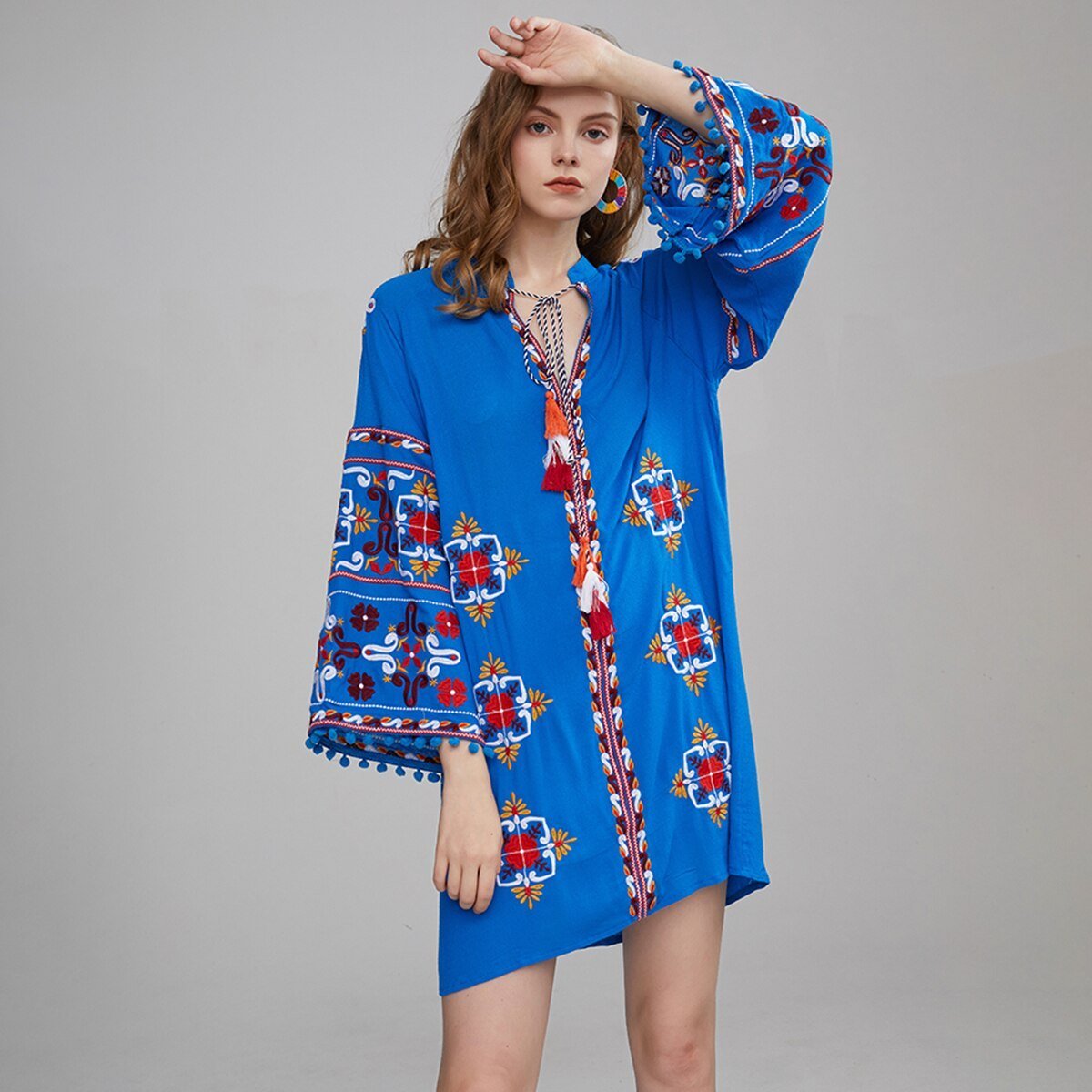 Robe boheme manche 3/4