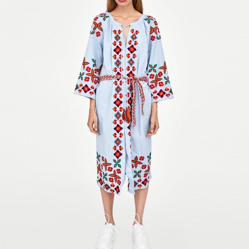 Robe Bohème Mi Longue Hiver