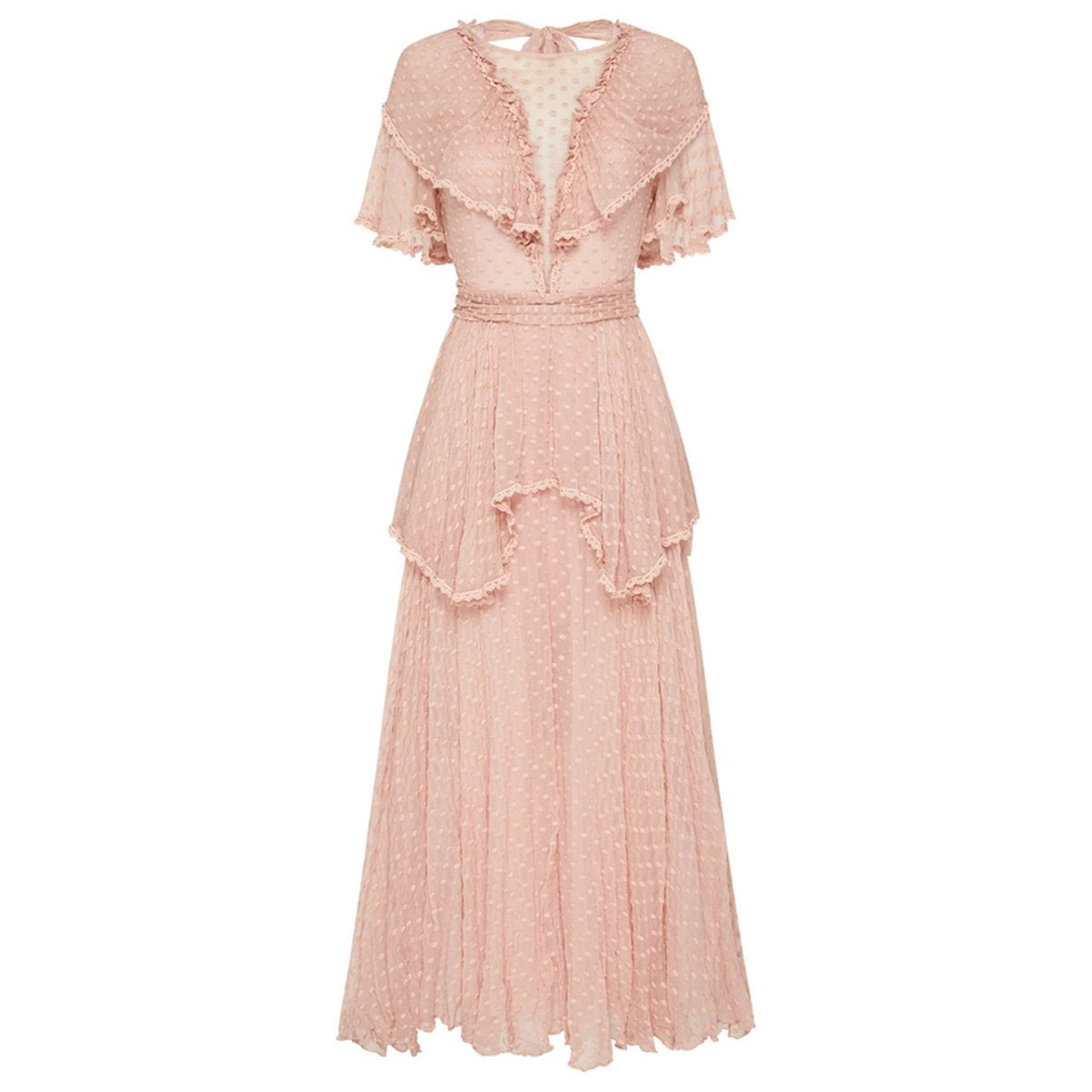 Robe bohème rose longue