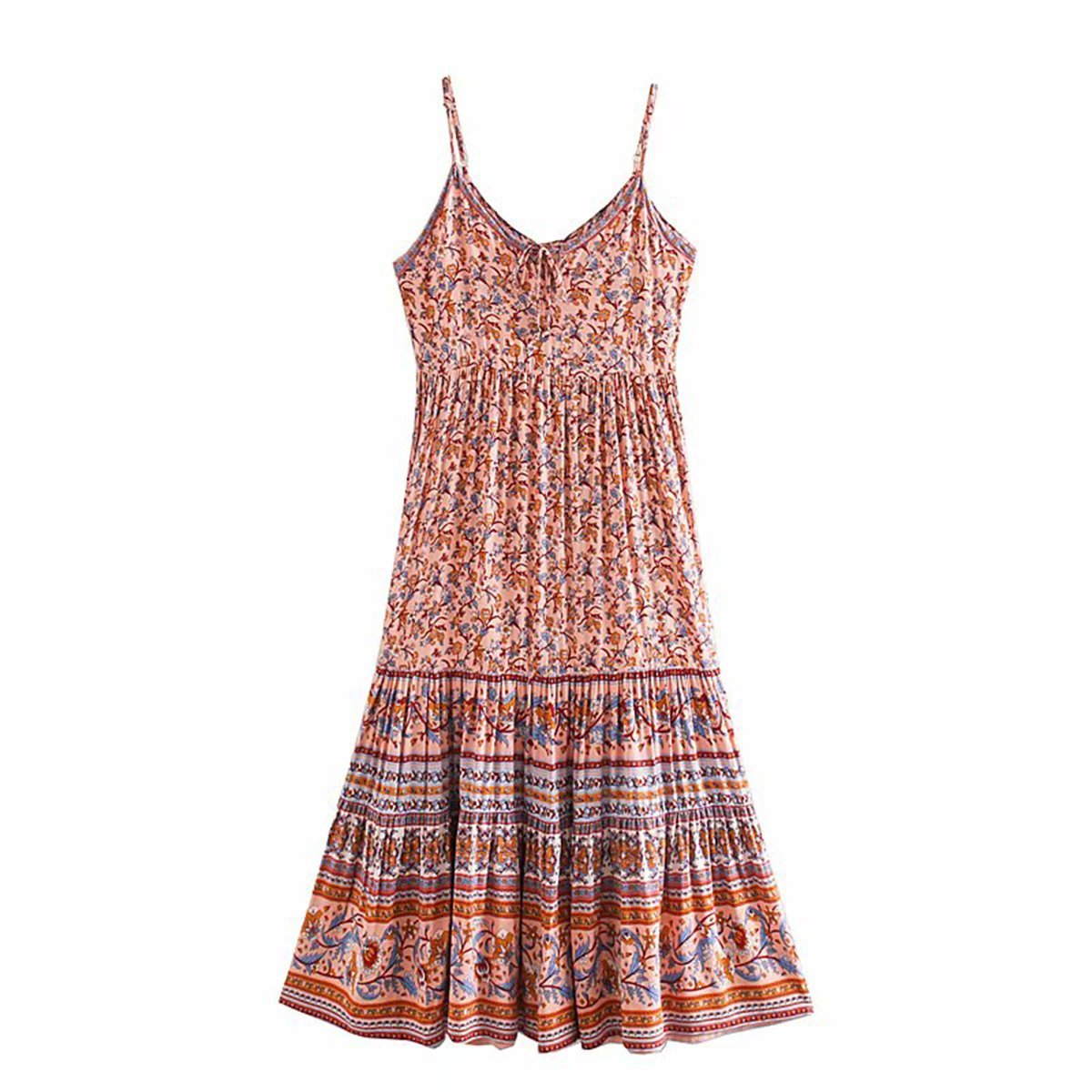 Robe boheme rose poudré