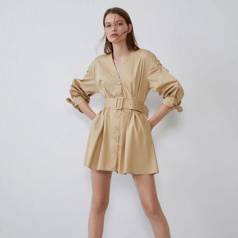 Robe Bohème Style élégant - Beige / XS