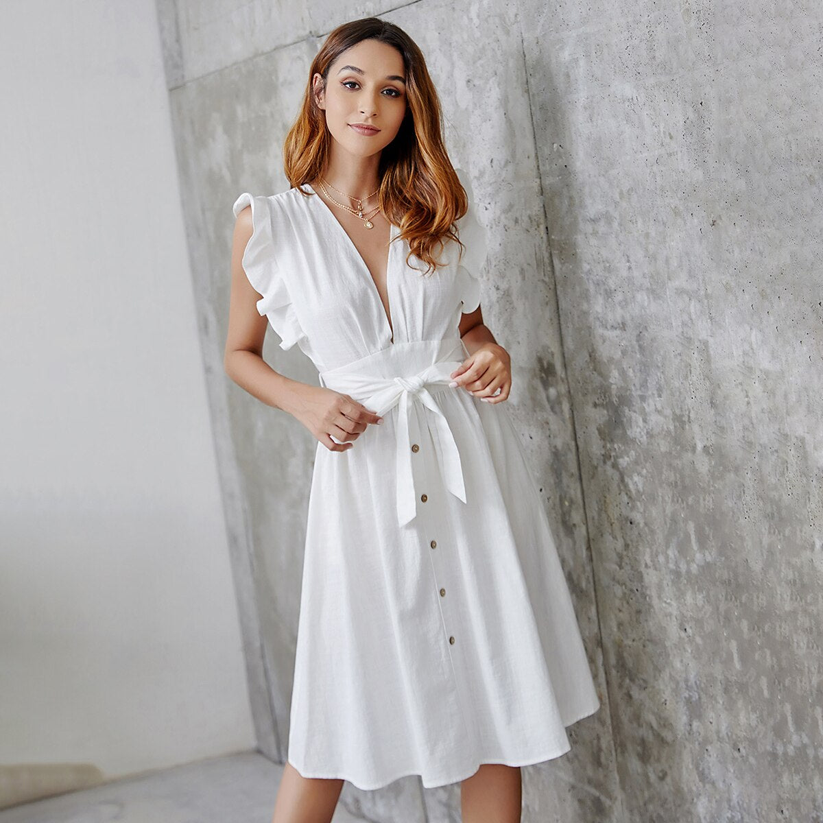 Robe bohème vintage blanc