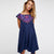 Robe Boho Fleurie - Bleu / S