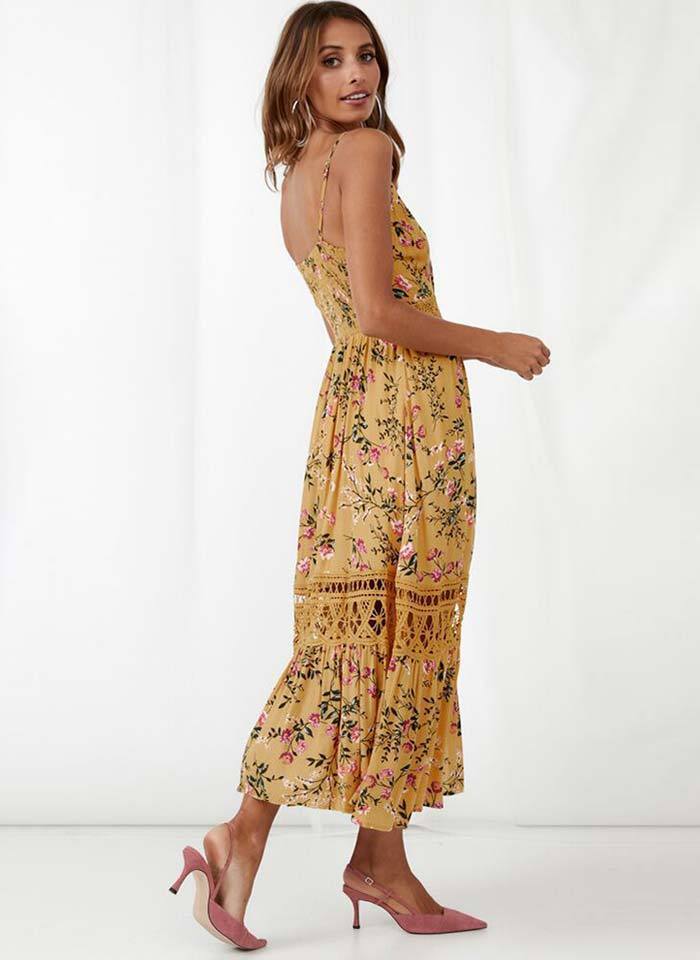 Robe Boho Longue - Jaune / S