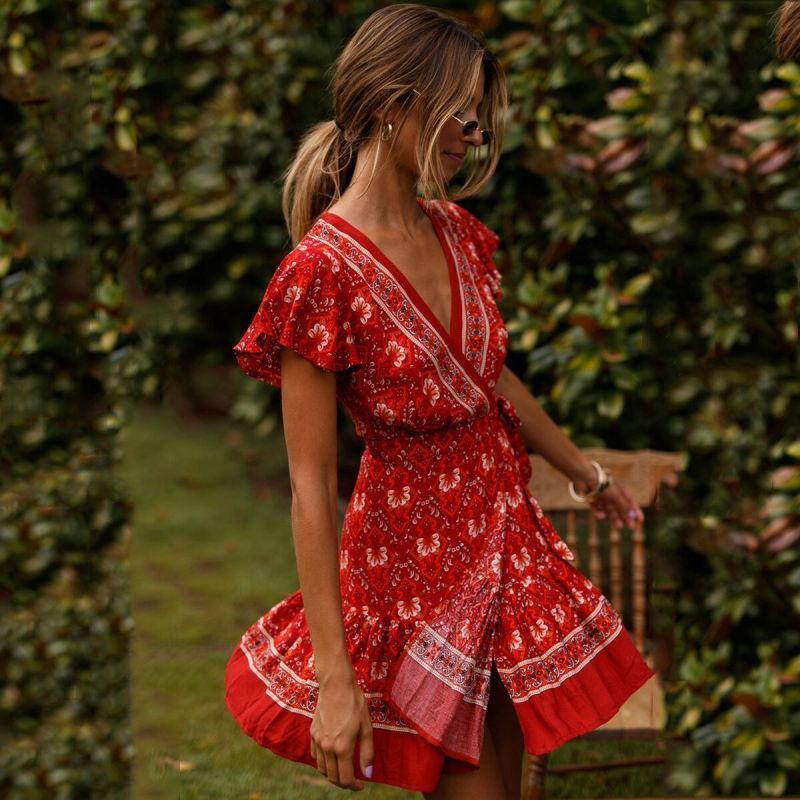 Robe Boho Rouge - Rouge / S