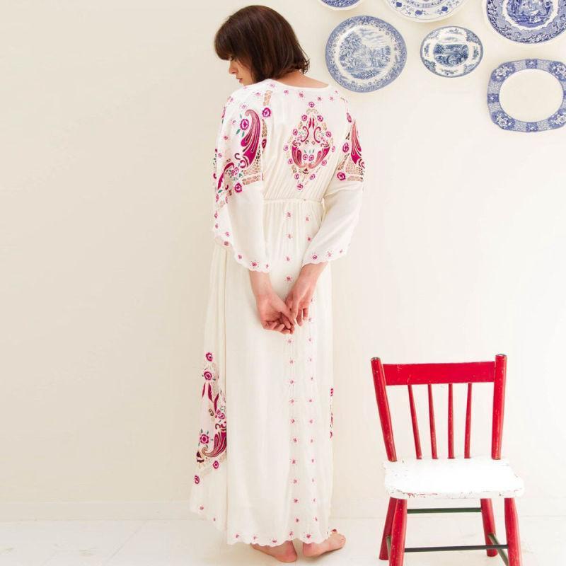 Robe Courte Blanche Hippie Chic - Blanc / S