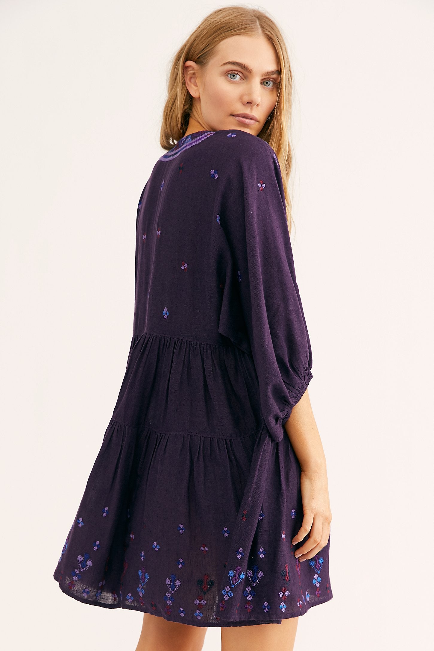 Robe courte bohème bleu