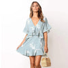 Robe Courte Bohème Bleu - Bleu / XS