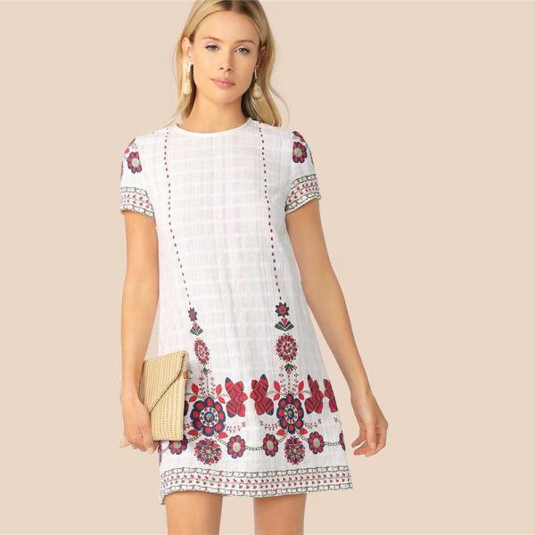 Robe Courte Bohème Chic Blanche