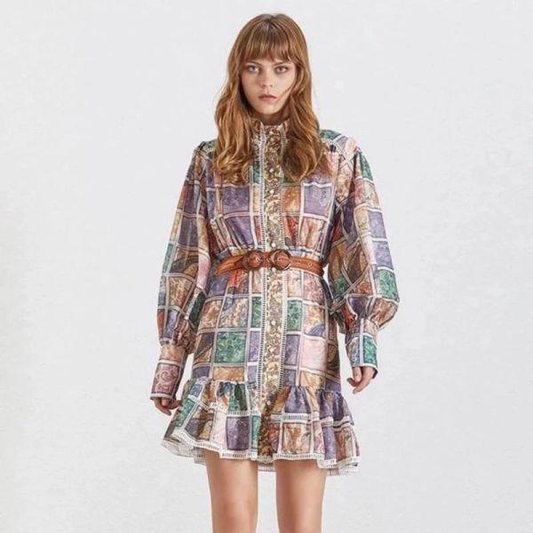 Robe Courte Style Bohème - Multi-couleur / S