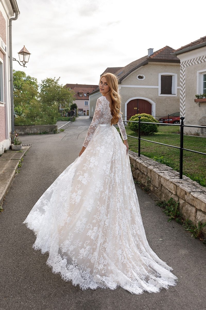 Robe De Mariée Bohème Chic Manche Longue