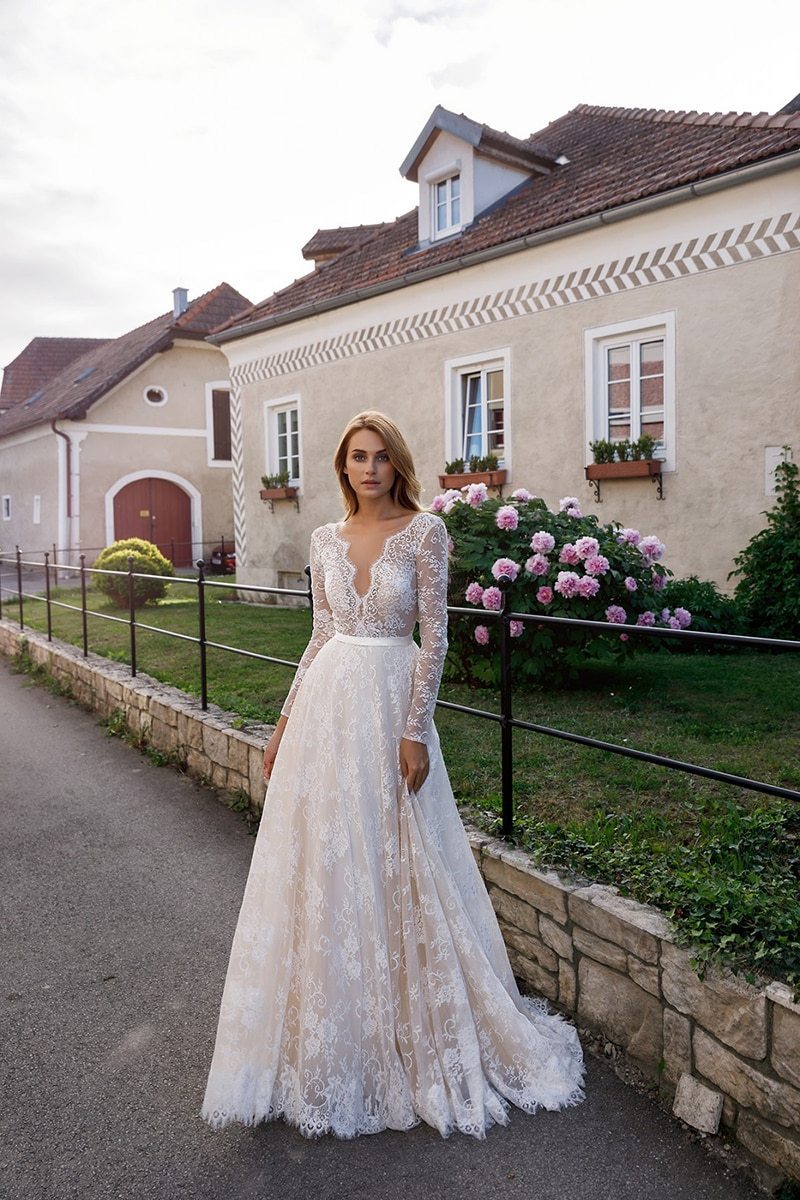 Robe De Mariée Bohème Chic Manche Longue