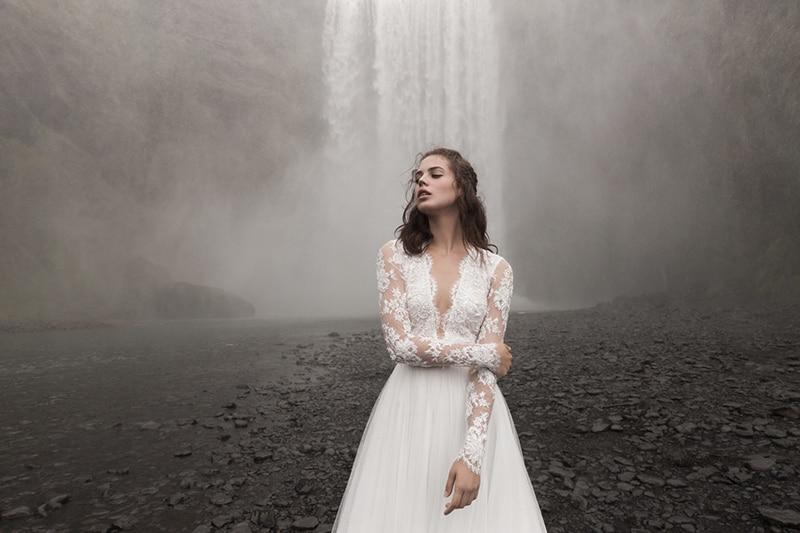 Robe De Mariée Boheme Dentelle Dos Nu