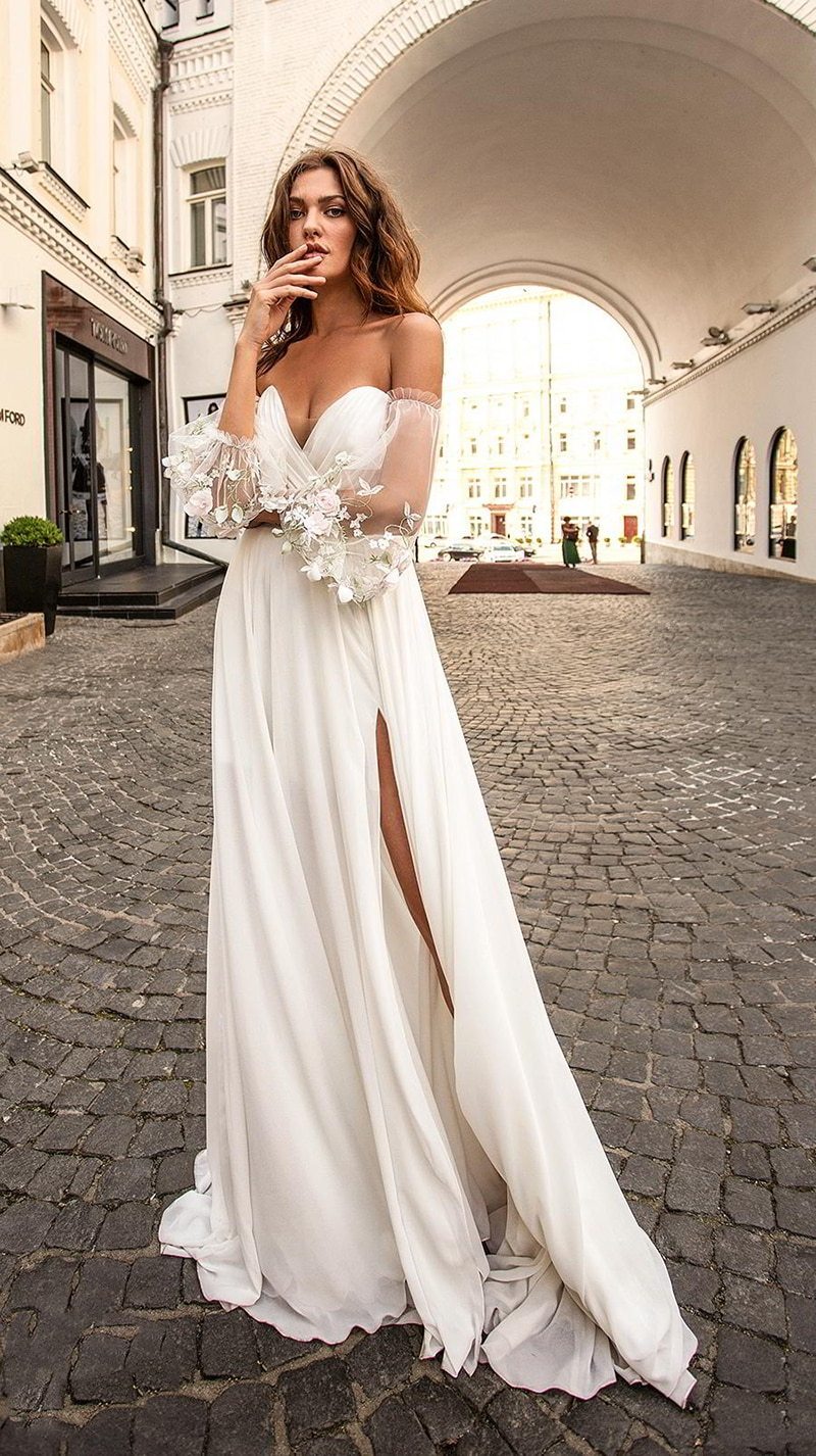 Robe De Mariée Bohème Manche Longue