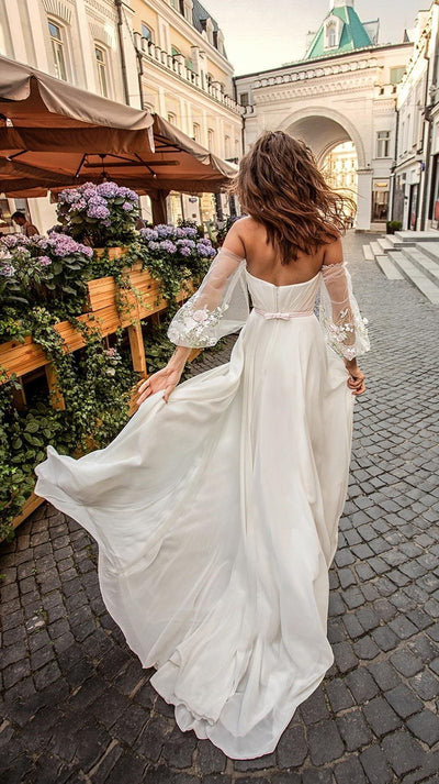 Robe De Mariée Bohème Manche Longue