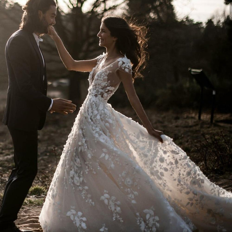 Robe De Mariée Esprit Bohème - Ivoire / 32 / 50cm