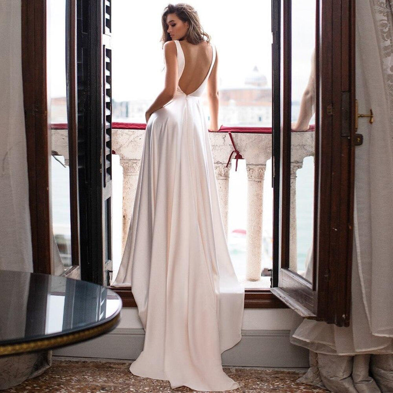Robe de mariée rétro bohème simple