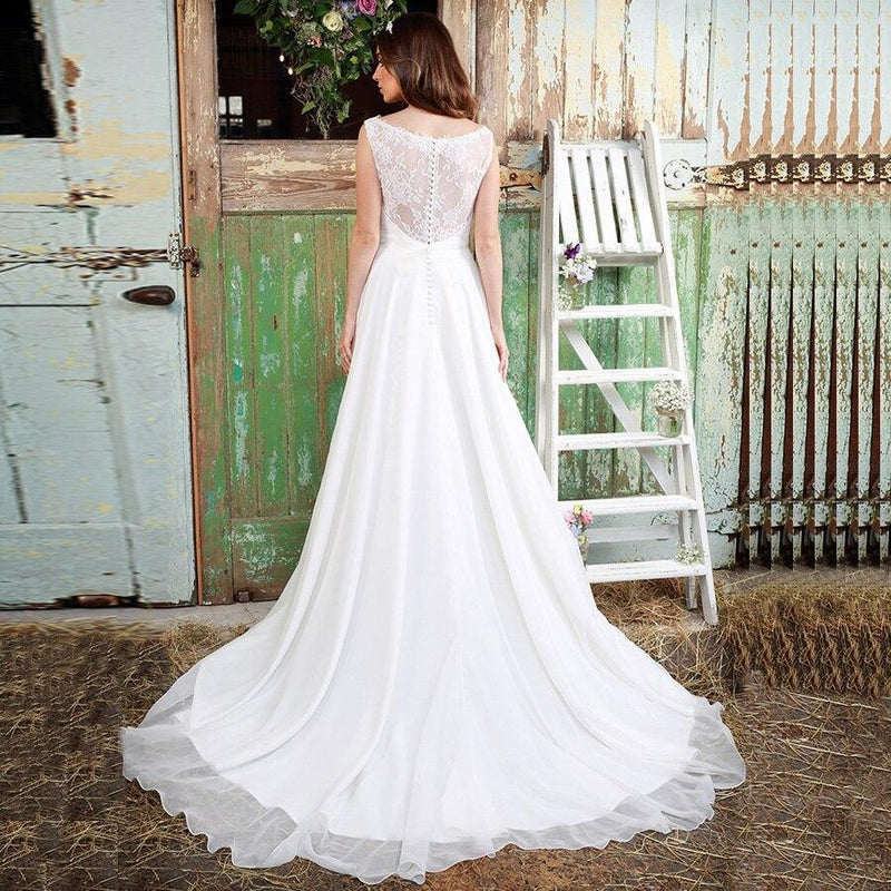 Robe de mariée simple bohème chic