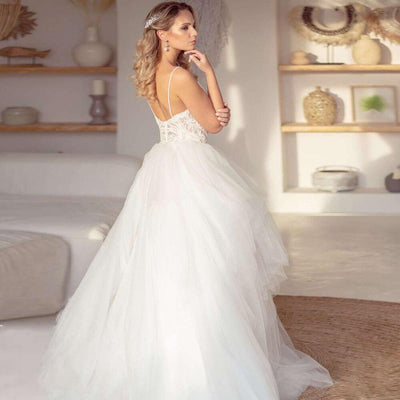 Robe de mariée vintage boheme décolté