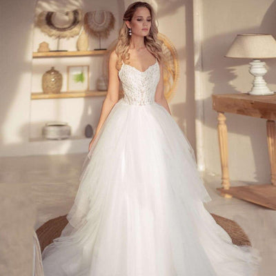 Robe de mariée vintage boheme décolté