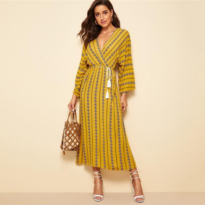 Robe d’été Longue Bohème Chic - XS / Jaune
