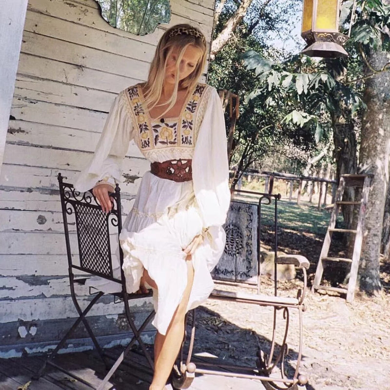 Robe Esprit Hippie Bohème Vintage - Blanc / S