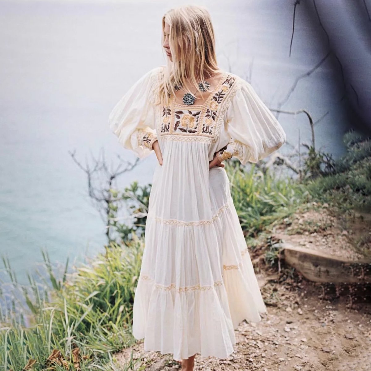 Robe Esprit Hippie Bohème Vintage - Blanc / S