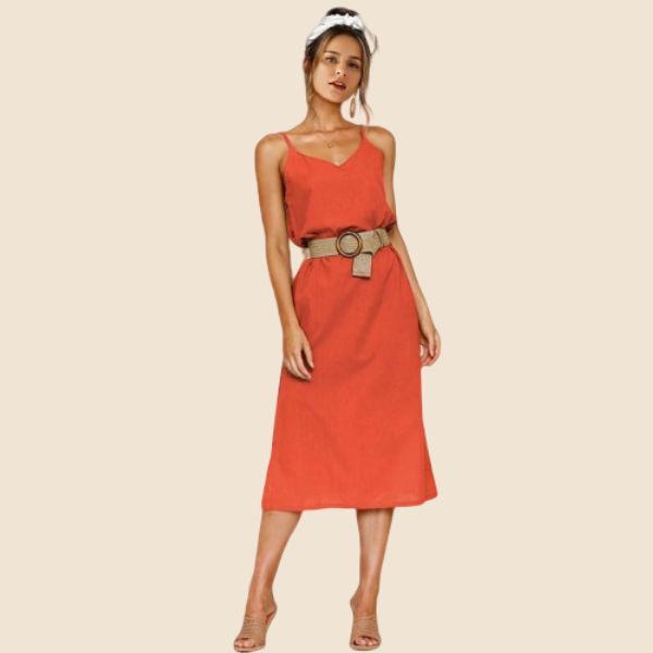Robe été Bohème Longue - Orange / S