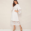 Robe Eté Longue Bohème Chic - Blanc / XS