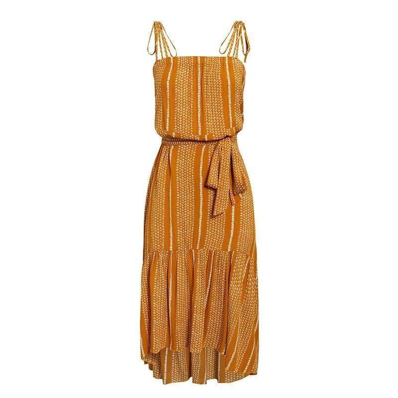 Robe Fluide Hippie Chic - Jaune / S