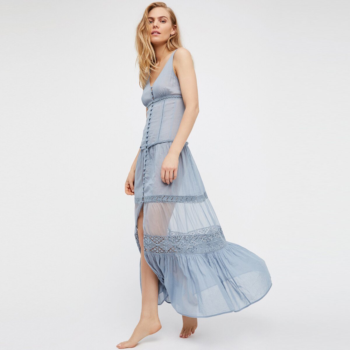 Robe Hippie Bleu - Bleu / S