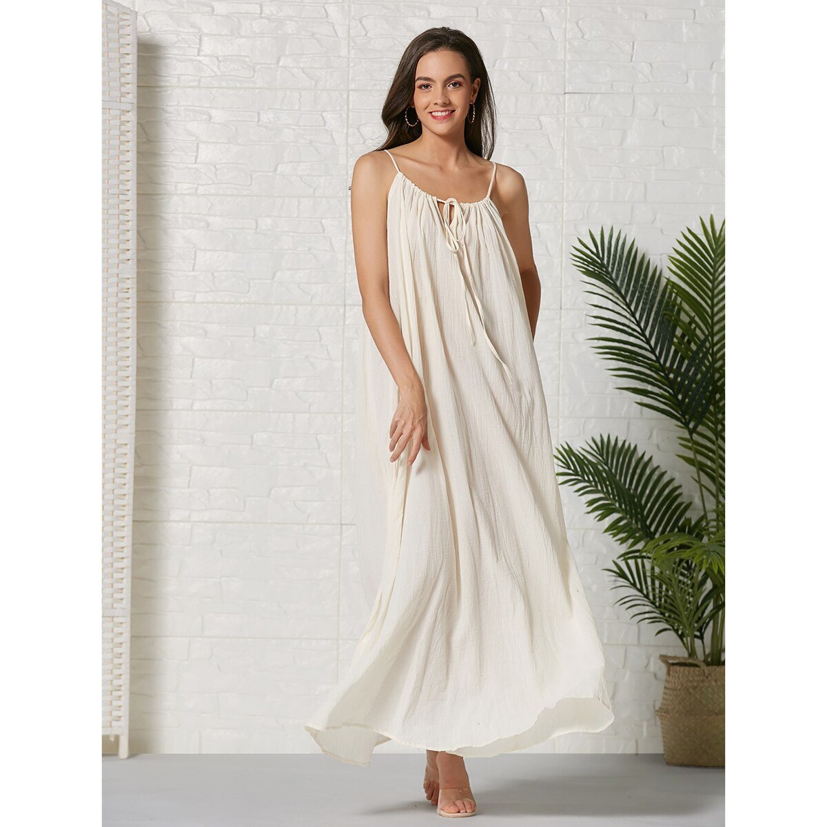 Robe hippie bohème chic - Beige / S