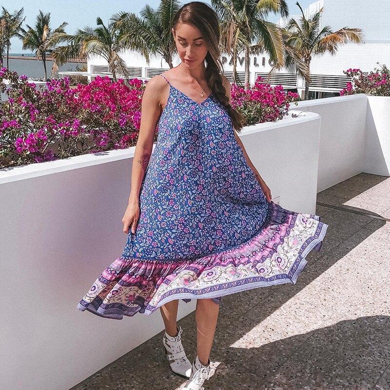 Robe Hippie Chic - Bleu / S