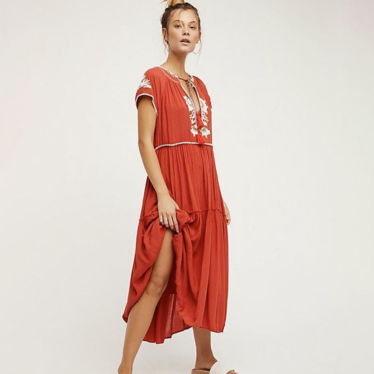 Robe Hippie Chic Brodée