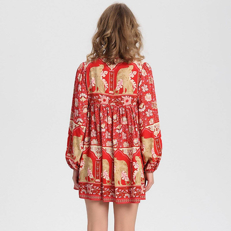 Robe Hippie Chic Femme - Rouge / S