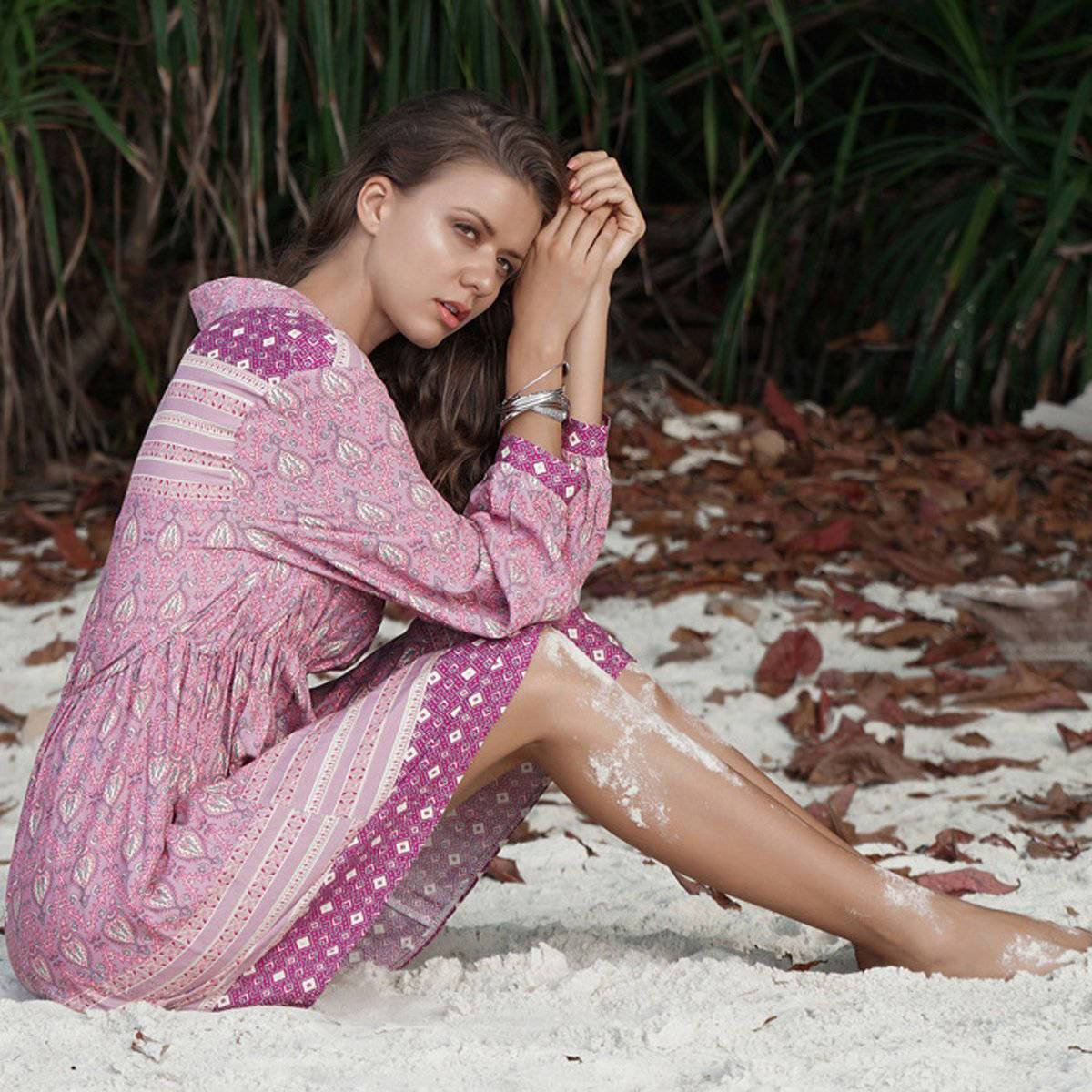 Robe Hippie Chic Manche Longue