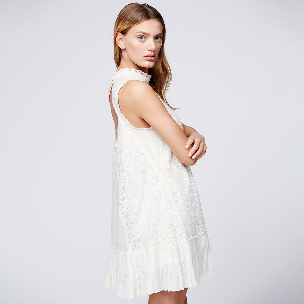 Robe Hippie Chic Noire - Blanc / M