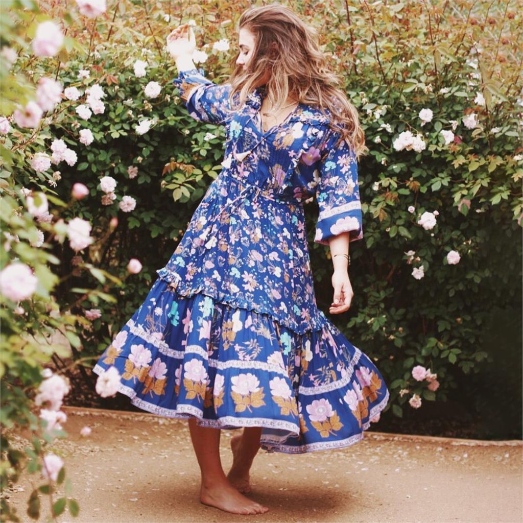 Robe Hippie Chic St-Tropez - Bleu / S