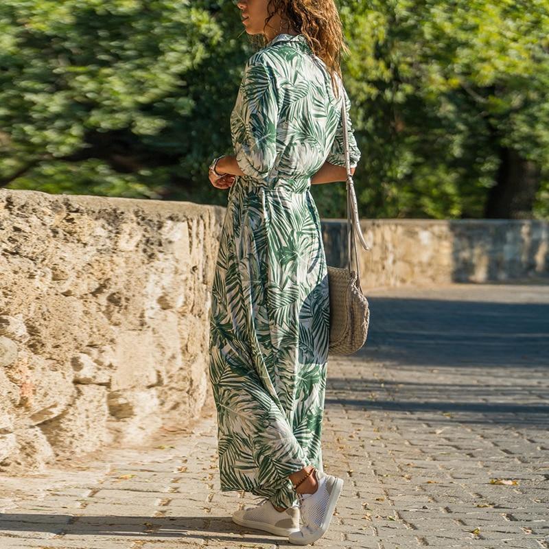 Robe Hippie Fleurie - Vert / S