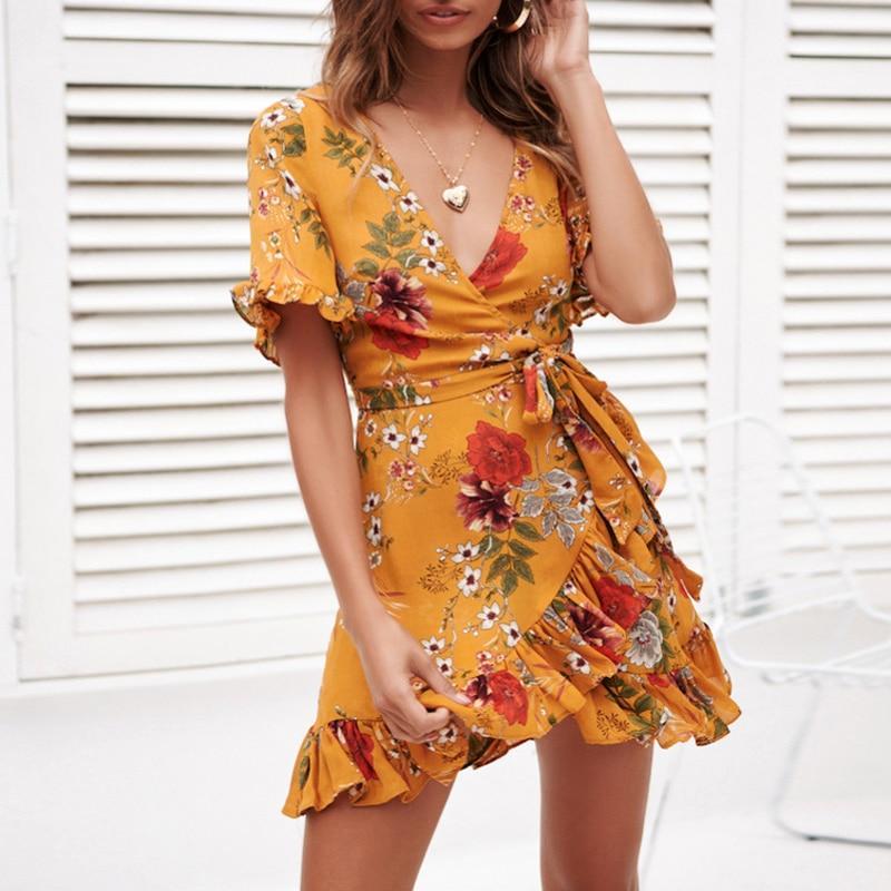 Robe Hippie Jaune - Jaune / S