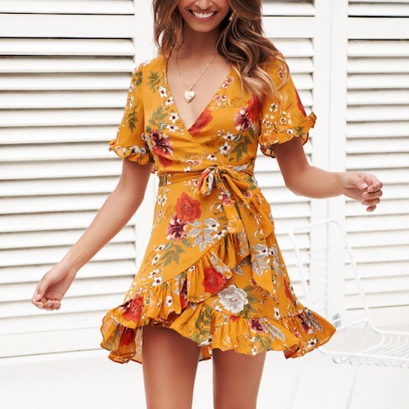 Robe Hippie Jaune - Jaune / S