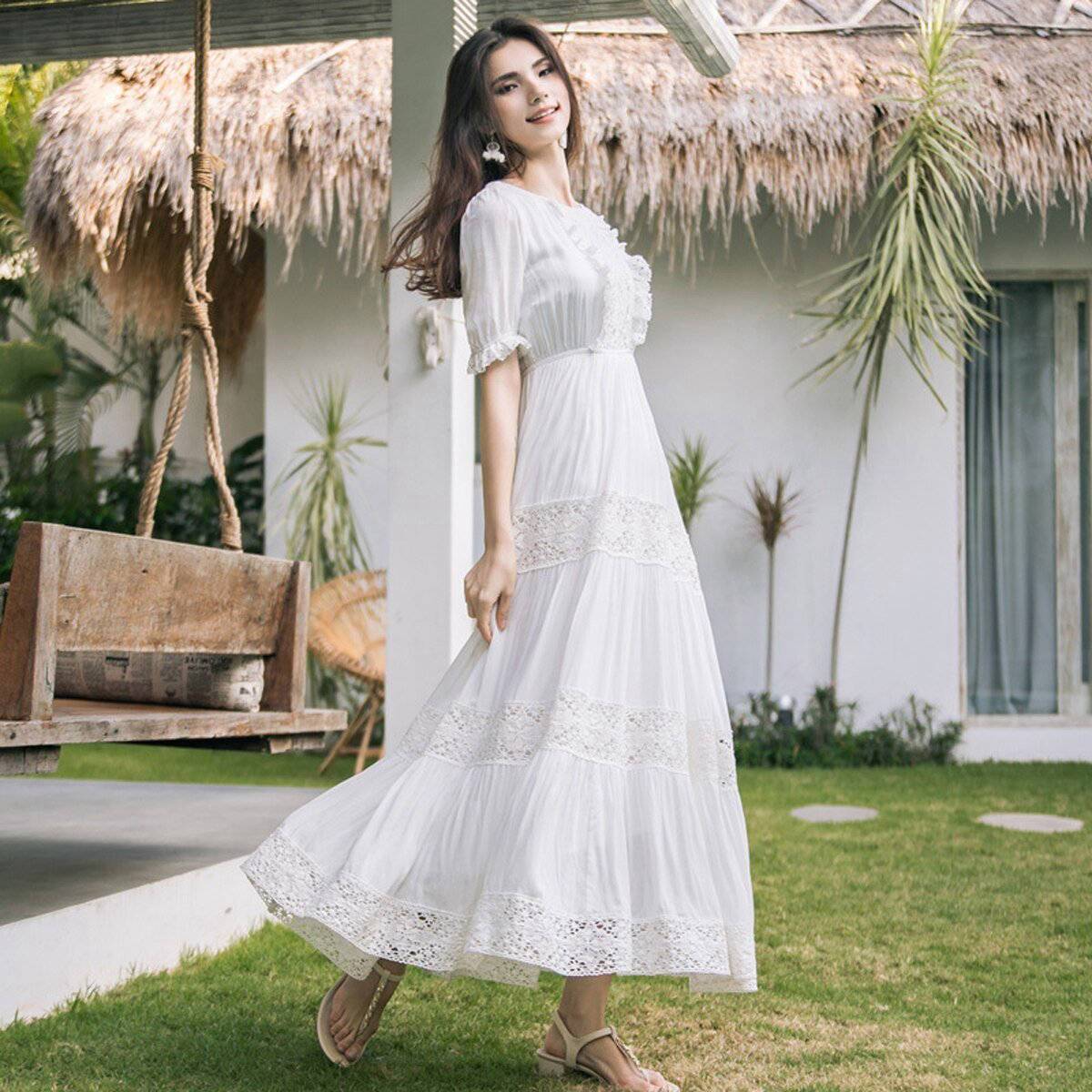 Robe Hippie Longue Chic Blanche