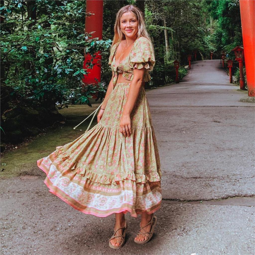 Robe Hippie Mexicaine - Jaune / S