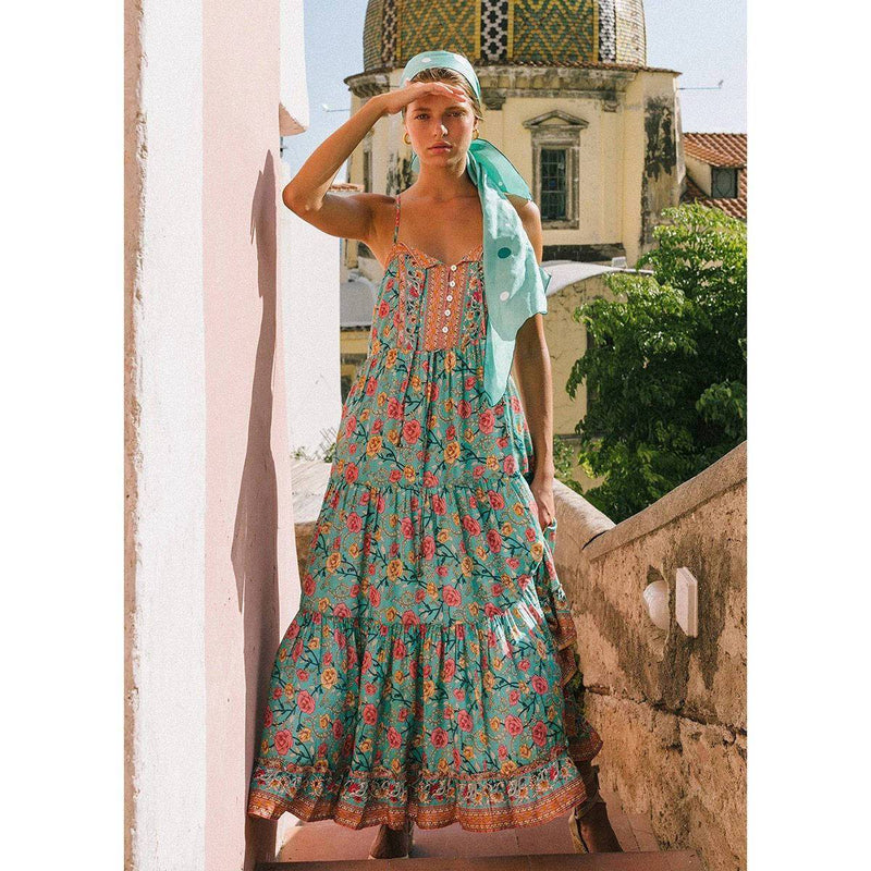 Robe Hippie Moderne - Vert / S