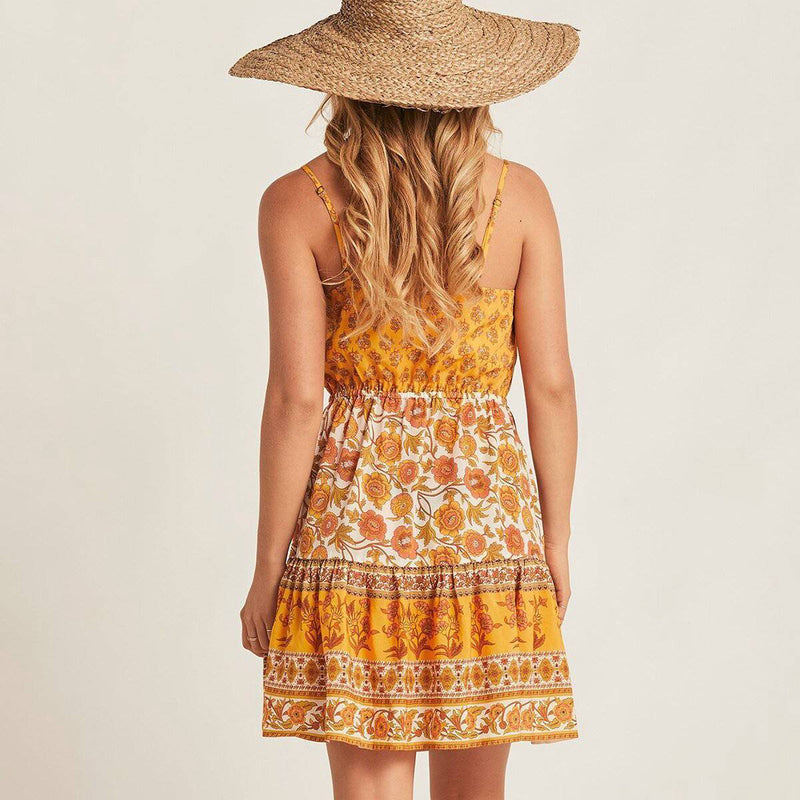 Robe Hippie Romantique - Jaune / S